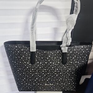 Black Star-Patterned Tote Bag